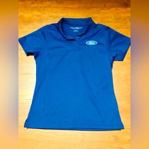 Coal Harbour Blue Polo 👕 Logo Ford Tee L